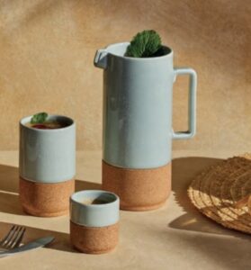 Keramiek en Kurk servies