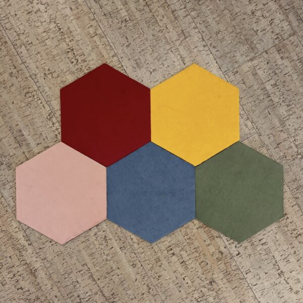 zeshoek velours prikbordjes