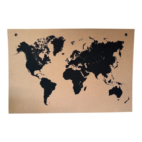 Prikborden met de wereld kaart